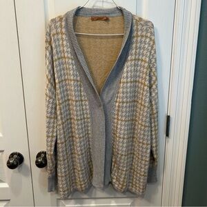 Belldini Houndstooth Open-Front Cardigan
